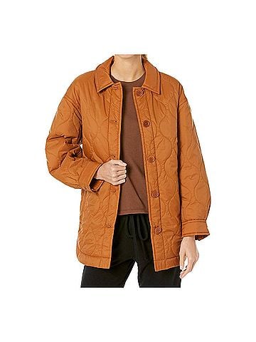 Madewell Airpuff Shirt Jacket in Warm Coffee (view 2)