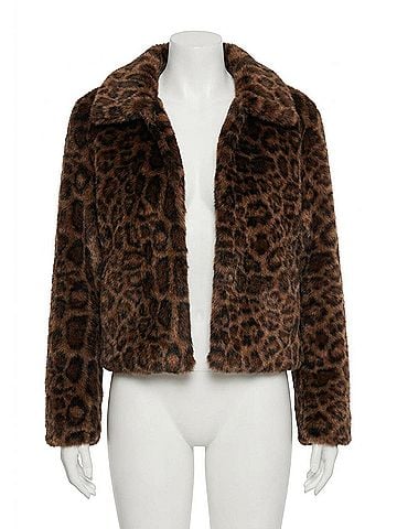 Lucy Paris Bambi Faux Fur Jacket in Leopard (view 1)