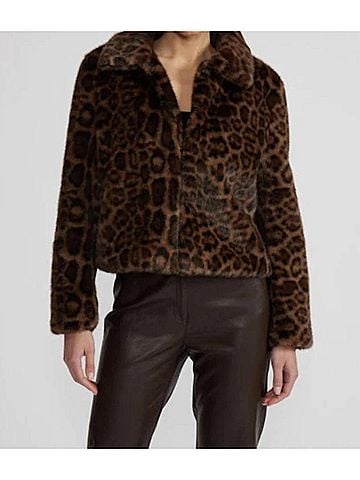 Lucy Paris Bambi Faux Fur Jacket in Leopard (view 2)