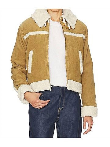 AMO Betty Shearling Corduroy Jacket in Cumin (view 2)