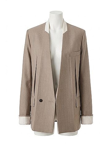 Victoria Beckham Collarless Jacket in Limestone (view 1)