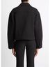 Vince. Solid Black Quilted Collared Jacket in Black Size L - photo 4