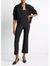Vince. Solid Black Quilted Collared Jacket in Black Size L - photo 5