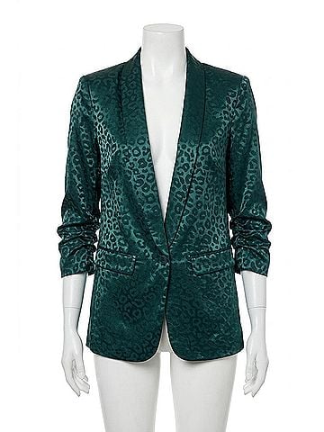 Oddi Too Far Gone Leopard Blazer in Dark Forest (view 1)