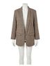 Oddi Plaid Gray Plaid Collared Blazer in Taupe Size 3X - photo 1