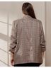 Oddi Plaid Gray Plaid Collared Blazer in Taupe Size 3X - photo 3