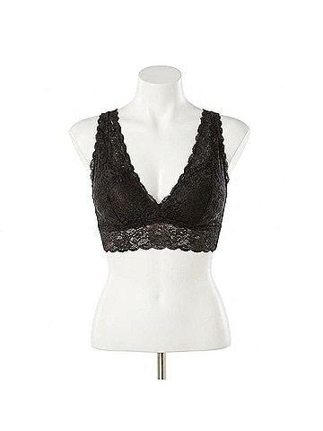 Cosabella Never Say Never Extended Plunge Longline Bralette in Black (view 1)