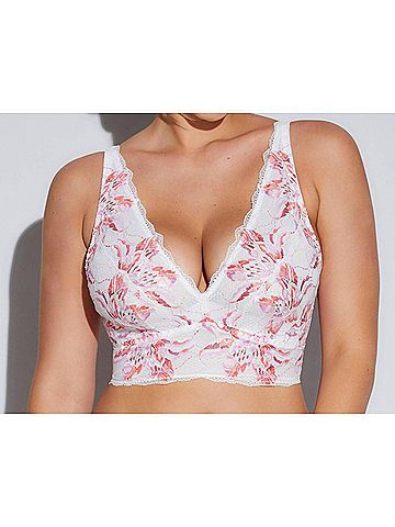Cosabella Paradiso Curvy Plungie Bralette in Rossa/White (view 2)