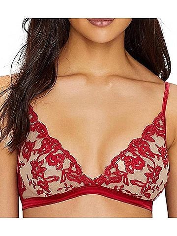 Cosabella Rosie Velvet Bralette in Mystic Red (view 2)