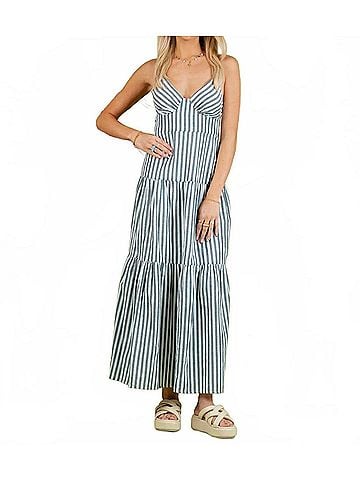 LUCCA Lilah Striped Dress in Navy (view 2)