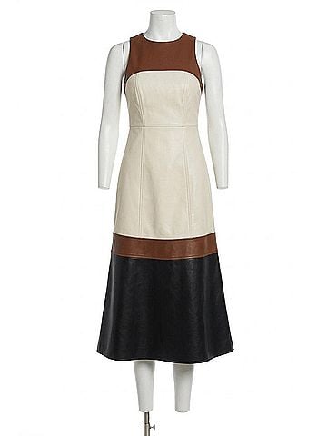 Adelyn Rae Caspia Vegan Leather Dress in Brown (view 1)