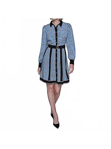 Karl Lagerfeld Rope Print Midi Shirt Dress in Blue (view 2)
