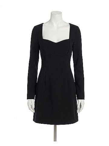French Connection Whisper Sweetheart Long Sleeve Mini Dress in Black (view 1)