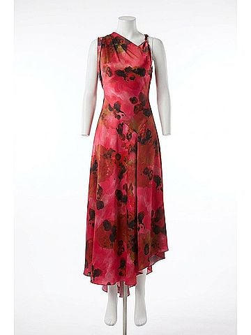 Victoria Beckham Sleeveless Draped Midi Dress in Raspberry Floral (view 2)