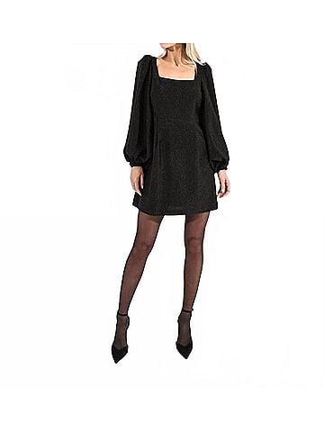 Molly Bracken Square Neckline Mini Dress in Black (view 2)