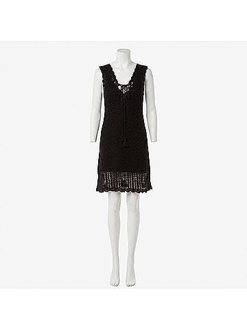 Helen Jon Valentina Crochet Dress in Black (view 2)