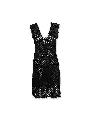 Helen Jon Valentina Crochet Dress in Black (view 1)