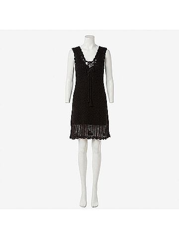 Helen Jon Valentina Crochet Dress in Black (view 2)
