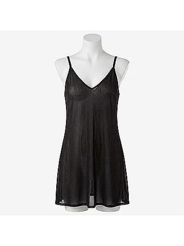 Helen Jon V-Neck Slip Dress in Black (view 2)