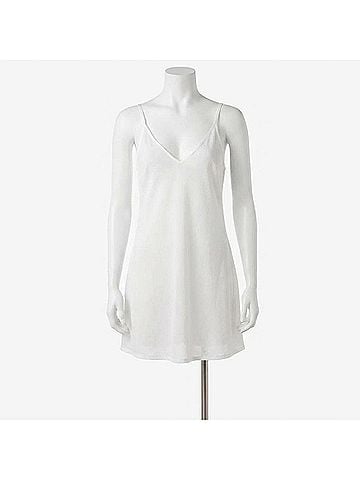 Helen Jon V-Neck Slip Dress in White (view 2)