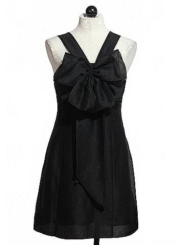 Marie Oliver Lila Bow Mini Dress in Black (view 1)