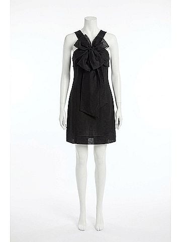 Marie Oliver Lila Bow Mini Dress in Black (view 2)