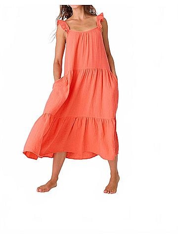 P.J. Salvage Copacabana Dress in Guava (view 2)