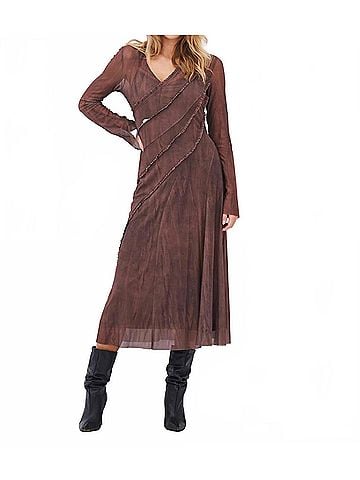 NU DENMARK Agna Dress in Brown Mix (view 2)