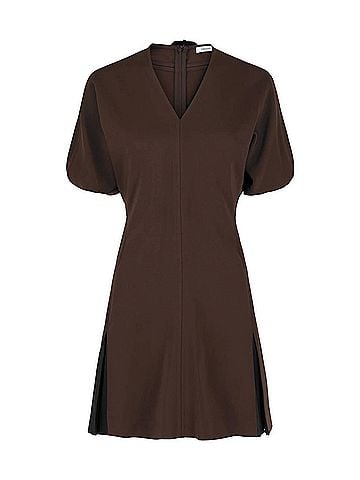 Salvatore Ferragamo Women's Flared Mini Dress in Dark Brown (view 2)