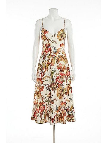 Cara Cara Mae Midi Dress in Fauna Floral Ivory (view 1)