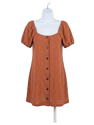 Sanctuary Button Up Knit Dress in Earth (view 1)