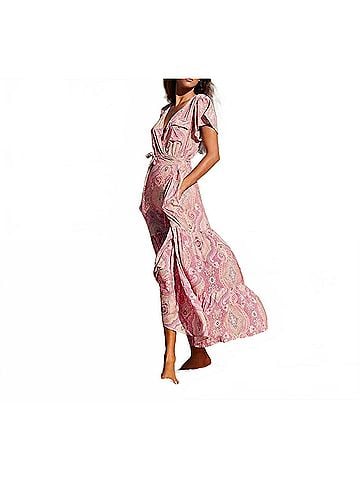 Melissa Odabash Barrie Paisley Blush Maxi Dress in Pink Paisley (view 2)