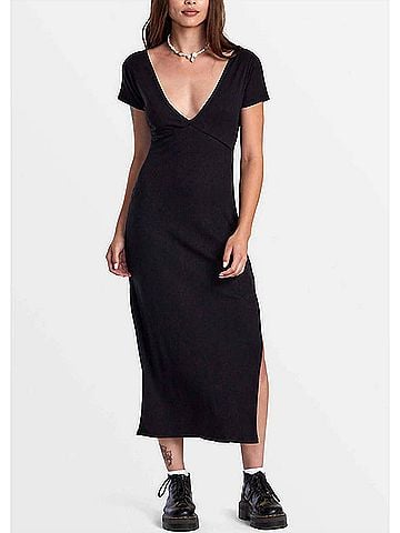 RVCA Smitten Midi Dress in Black (view 2)