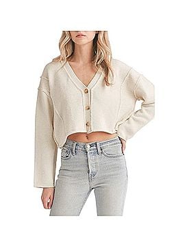 Lush Ivory Cropped Sweater Cardigan (view 1)