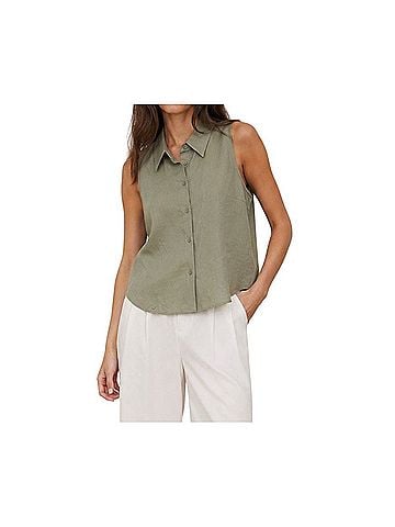 Aritzia Sleeveless Button-Down Shirt (view 1)