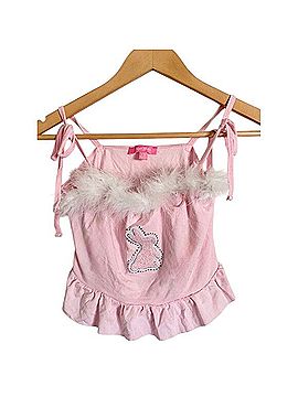 Sugar Thrillz Feather Bunny Crop Top Tank Top (view 2)