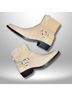 Zara 100% Suede White Tan Ankle Boots Size 11 - photo 3