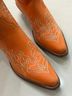 Dingo 100% Leather Orange Boots Size 8 - photo 7