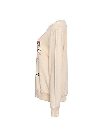 Lanvin Lanvin Lipstick Logo-Print Sweatshirt in Cream Cotton (view 2)