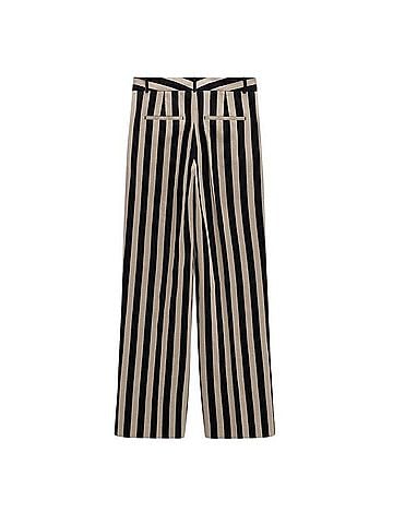 Zara Striped Straight Trouser Pants Casual Pants (view 2)