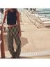 Zara Stripes Black Tan Casual Pants Size XS - photo 3