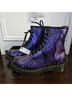 Dr. Martens Snake Print Purple Boots Size 6 - photo 3