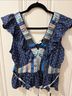 Anthropologie Print Blue White Sleeveless Blouse Size S - photo 6