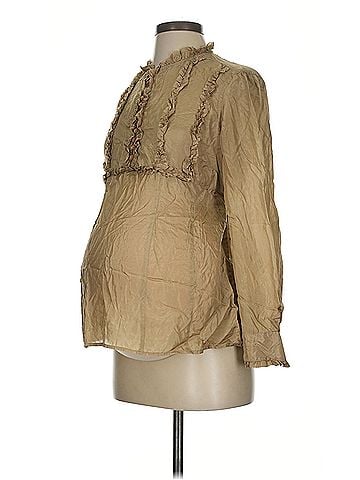 Mimi Maternity Mimi Maternity Long Sleeve Silk Top (view 1)