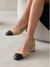 French Sole 100% Leather Color Block Black Tan Heels Size 7 1/2 - photo 6