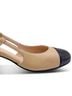 French Sole 100% Leather Color Block Black Tan Heels Size 7 1/2 - photo 11