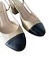 French Sole 100% Leather Color Block Black Tan Heels Size 7 1/2 - photo 5