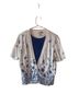 Cathy Daniels 100% Cotton Floral White Blue Cardigan Size M - photo 1