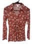 Altar'd State Floral Red Long Sleeve Blouse Size XS - photo 1
