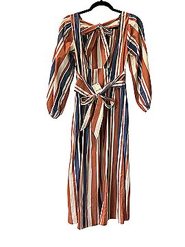 Free People Serena Striped Midi Casual Dress (view 2)